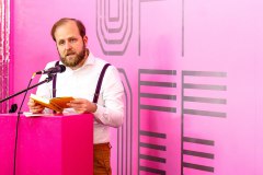 Demian Lienhard auf der Frankfurter Buchmesse 2023. Nominiert für den Schweizer Buchpreis 2023. Foto: Udo Weier